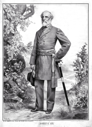 General Robert E. Lee, full-length portrait in Military Uniform, lithograph by A.S. Seer's Lithography, 1882 (litho)
