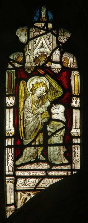 Window Nw1 depicting the angelic Hierarchy: Archangel (stained glass)