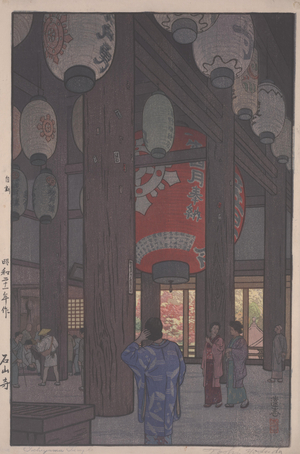 Ishiyama Temple (polychrome woodblock print)
