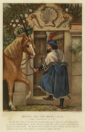Scene from Beauty and the Beast (colour litho)