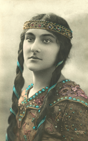 Girl in ethnic costume (coloured photo)