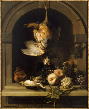 Red partridge in a niche, between 1680 and 1685 (oil on canvas)