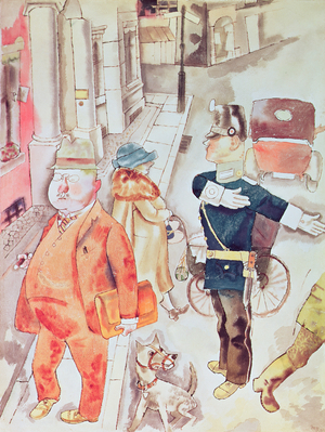 Berlin street, 1925 (w/c , pen and ink)