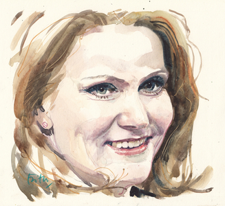 Helle Thorning-Schmidt (watercolour)