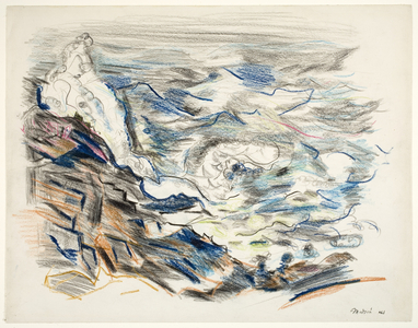 Cape Split, Maine, 1941 (crayon & graphite with scratching)