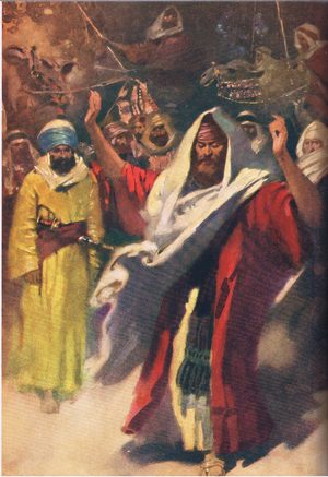 Saul on the road to Damascus, illustration from New Testament Stories published by Blackie & So Limited, c.1950 (colour litho)