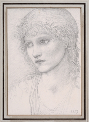 Female head turned half left, c.1873 (pencil on paper)