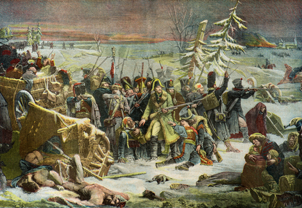Marechal Ney during the retreat from Russia, 1801 (Engraving)