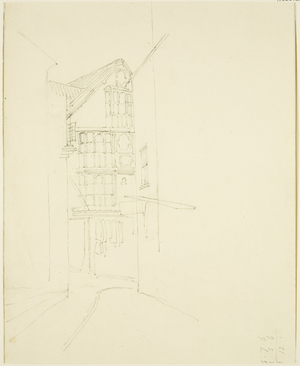Looking into the Pithay from Wine Street (pencil on paper)