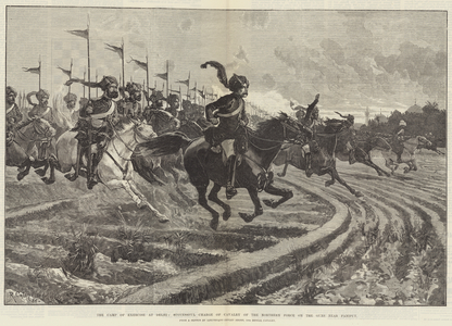 The Camp of Exercise at Delhi, Successful Charge of Cavalry of the Northern Force on the Guns near Paniput (engraving)
