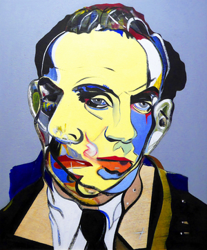 Surportrait : Louis-Ferdinand Céline, 2023 (oil on wood panel)