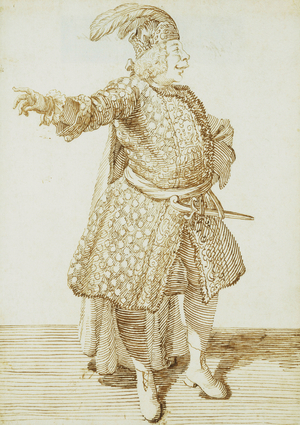 Portrait of the Castrato Gaetano Caffarelli, c.1735 (black chalk, pen and brown ink)