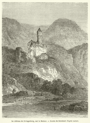 Le chateau de Zwingenberg, sur le Neckar (engraving)