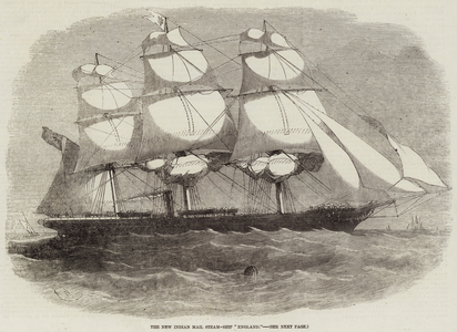 The New Indian Mail Steam-Ship "England" (engraving)