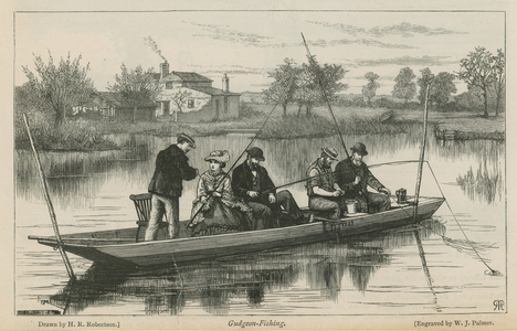 Gudgeon fishing (engraving)