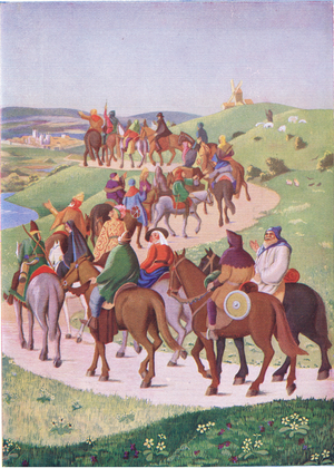 The Canterbury Tales, Newnes Pictorial Knowledge Volume 7, 1950's (colour litho)