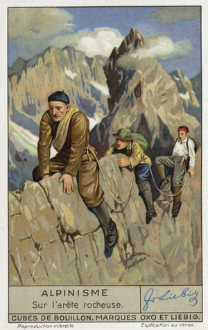 On a rocky arete (chromolitho)