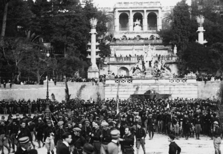 Victory celebration of the fascists in the Piazza del Popolo in Rome, 1922