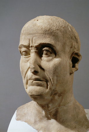 An elderly Roman. Tomb-portrait bust, marble, from Magdalensberg, Austria (marble)