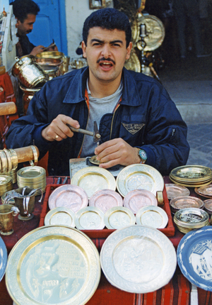 Salesman in Tunisia, 1990s (photo)
