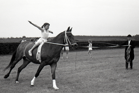 04 07-1965, Gotha, district Erfurt, GDR show program on the ground childrens vaulting group Gotha racecourse …, 1965 (photo)