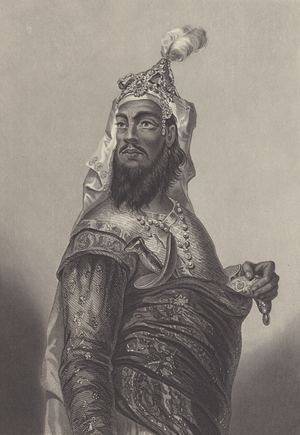 Kunwar Singh, Indian military commander against the British in Bihar during the Indian Mutiny (engraving)