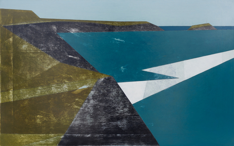 Godrevy Point 6 2017 acrylic on board 37 x 59 cm