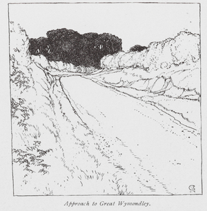 Approach to Great Wymondley (litho)