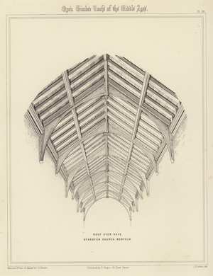 Open Timber Roofs of the Middle Ages (engraving)