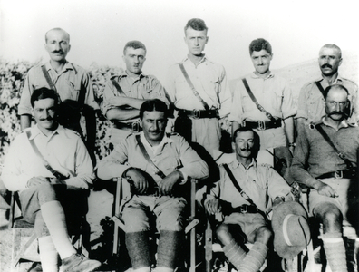 Assyrian officers, 2nd Battalion Iraq Levies, Kurdistan, Iraq, 1923 (b/w photo)