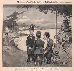 Nach der Seeschlacht bei den Falklandinseln: After the Battle of the Falkland Islands, 1915 (engraving)