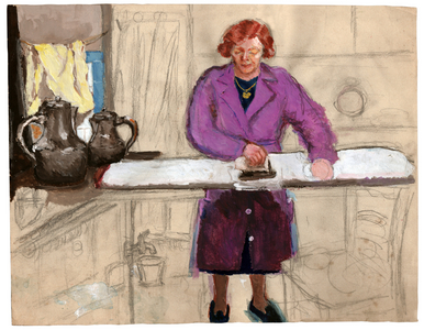 Ironing the linen, ca 1930