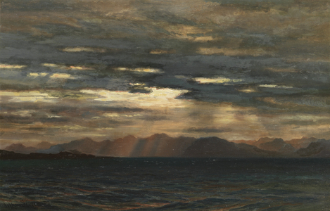 Sunrise over the North West Coast of Skye (oil on canvas)
