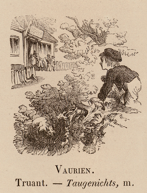 Le Vocabulaire Illustre: Vaurien; Truant; Taugenichts (engraving)