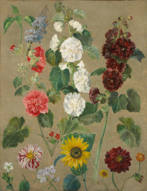 Untitled (Flowers) (oil on board)