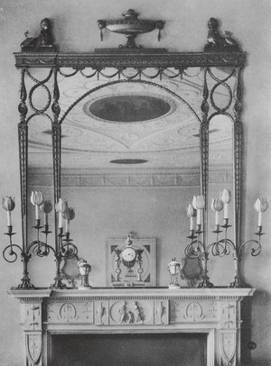 Mirror in the Drawing Room, 1 Bedford Square, London (b/w photo)