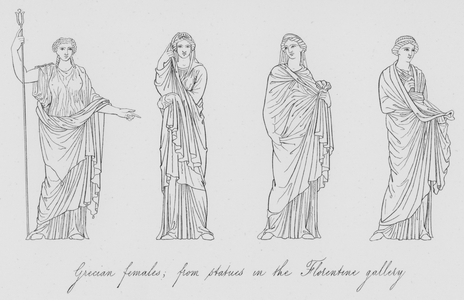Grecian females, from statues in the Florentine gallery (engraving)