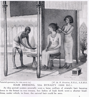 Hair dressing Xith Dynasty, c.1920 (litho)