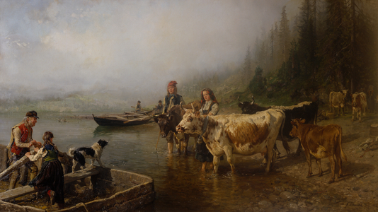 Ferry place by the lake, 1883