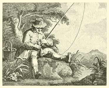 The angler and the little fish (engraving)