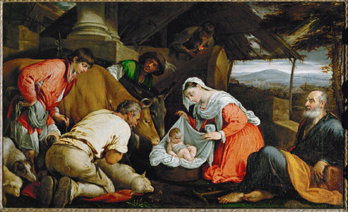 The Adoration of the shepherds (painting on canvas)