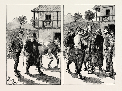 A Morning Ride in Athens, Greece, Engraving 1890