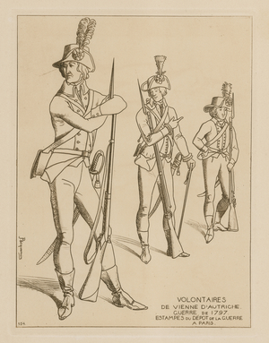 Volunteers from Vienna in Austria (engraving)