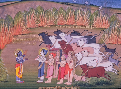 Vishnu on Shesha, Miniature Painting, India, 1971