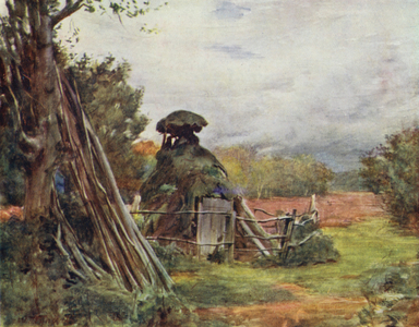 The New Forest: Charcoal Burner's Hut, Markash (colour litho)