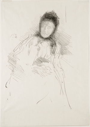 Unfinished Sketch of Lady Haden, 1895 (litho in black ink, with scraping, on cream wove Japanese vellum)