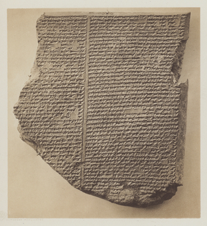 The Deluge-tablet, Obverse and Reverse (b/w photo)