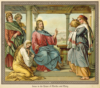 Jesus in the House of Martha and Mary (chromolitho)