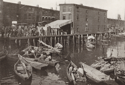 Boston: Portuguese Harbor, T Wharf (b/w photo)