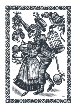 The Sailors Return, 1955 (wood engraving)